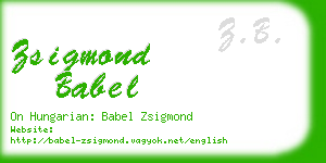 zsigmond babel business card